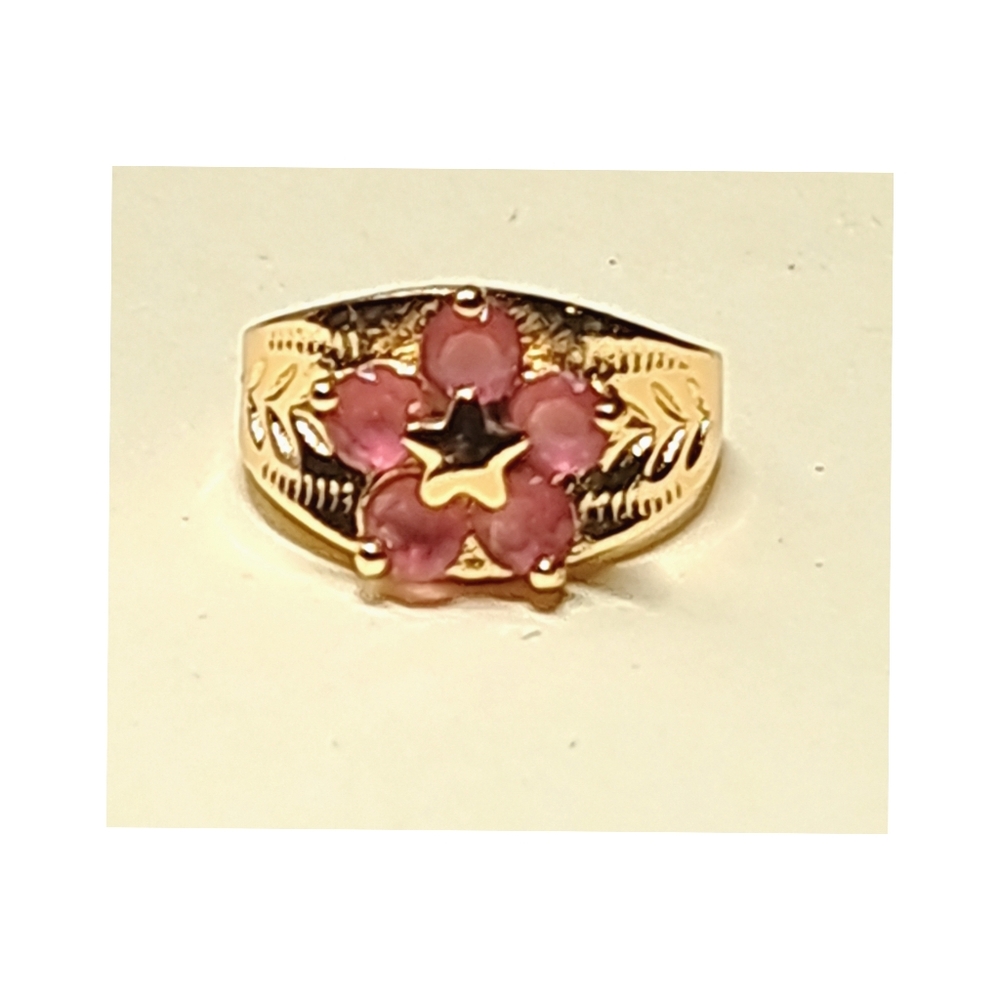 Pink Stone Gold Tone Kid's Ring